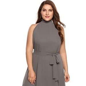 Chiffon gray cocktail dress